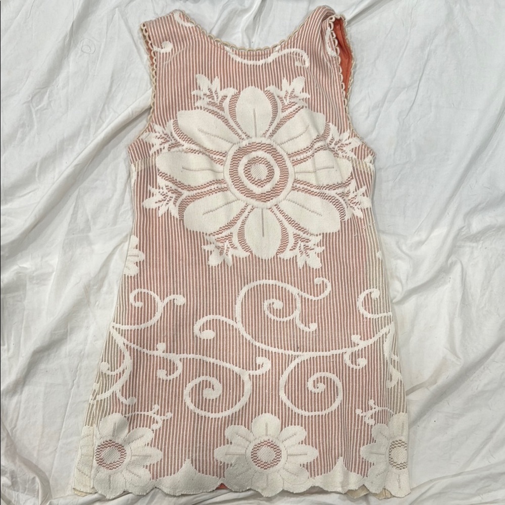 Free People Blush and Cream Patterned Mini Dress